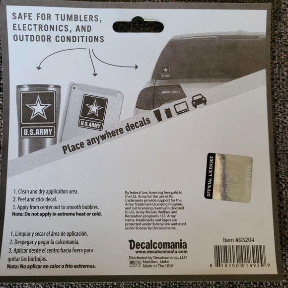 US Army Sticker 5" Square Black Yellow Star United States Military Decal Car - Picture 3 of 3